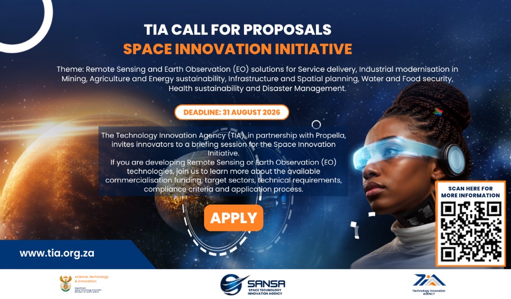 TIA Call for Proposals - Space Innovation Initiative. Remote Sensing and Earth Observation solutions. Deadline 31 August 2026.